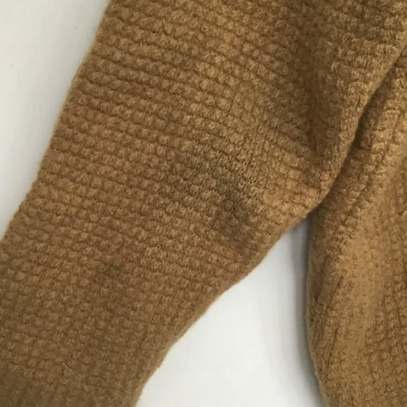 YMC You Must Create Brown Wool Waffle Weave Oversized Boxy Crewneck Sweater - Picture 5 of 8